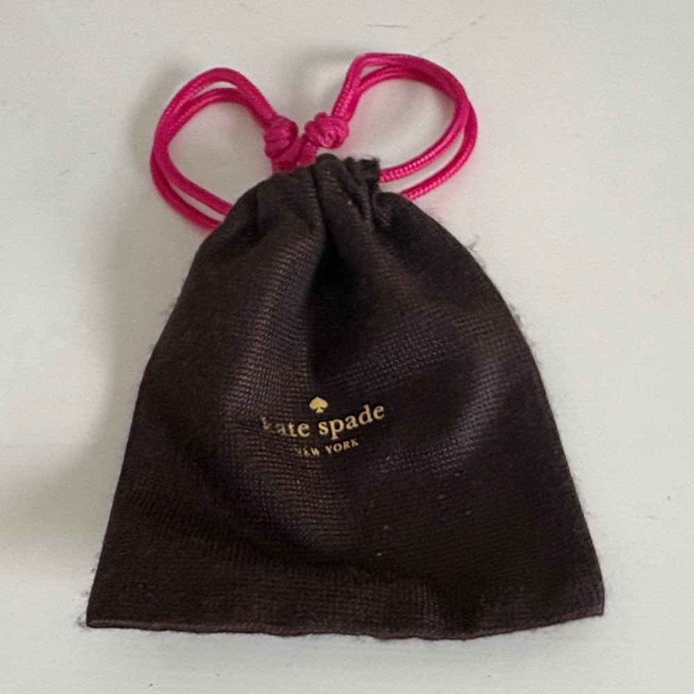 Kate Spade Dusty  Pouch in Brown with Pink Drawstrings